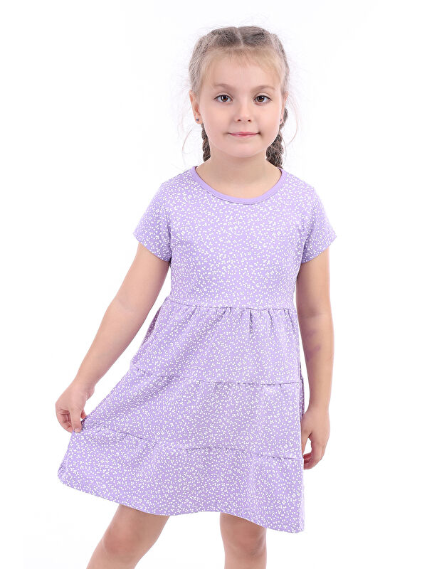 Toontoykids Kız Çocuk Baskılı Elbise
