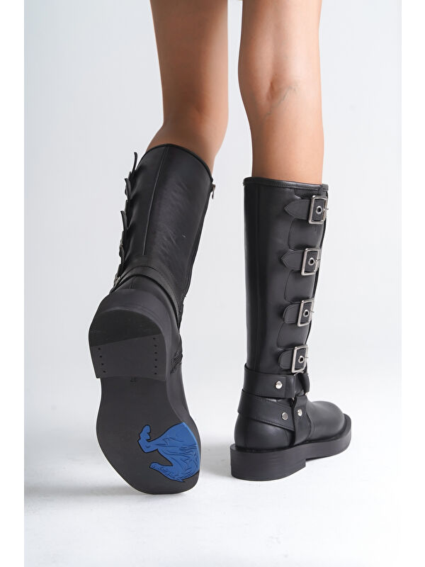 Motorcu Fermuarlı Kadın Çizme - Görsel 3