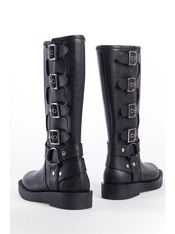 Motorcu Fermuarlı Kadın Çizme - Görsel 6