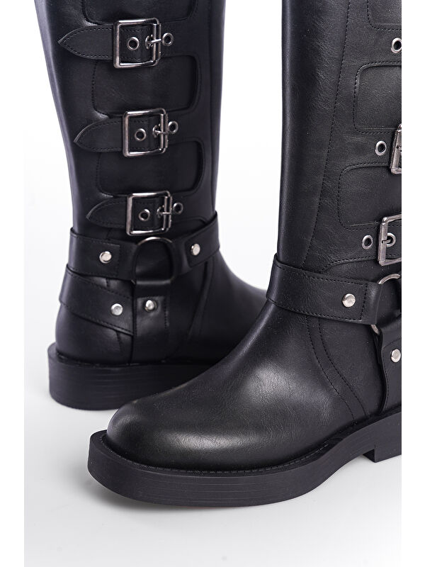 Motorcu Fermuarlı Kadın Çizme - Görsel 7