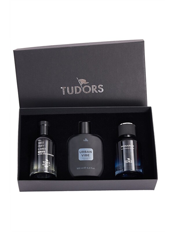 TUDORS Özel Hediye Kutulu 3'Lü Limon-Bergamot Çarkıfelek 100 Ml Uzun Süre Kalıcı Parfüm Seti