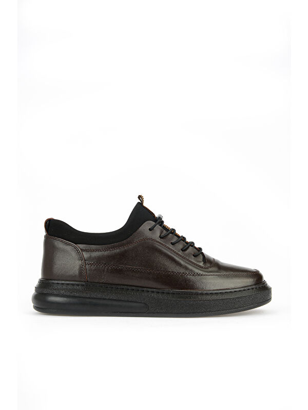 Ziya Ayakkabı Erkek Hakiki Deri Sneaker 161423Z88 Kahve