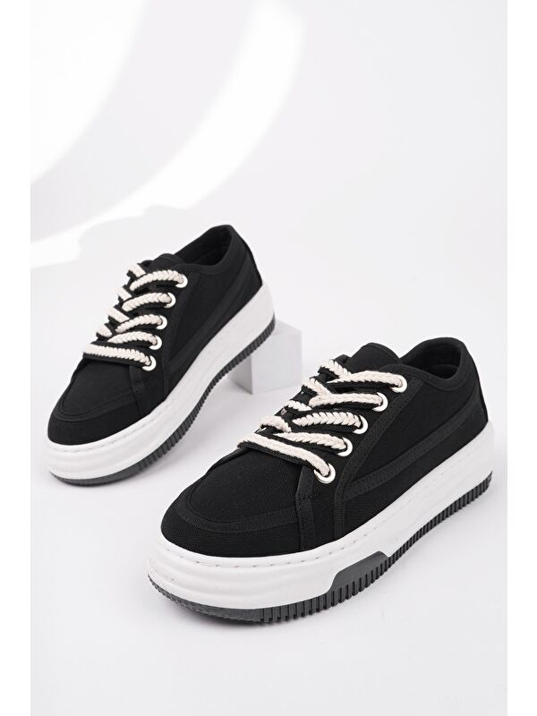 CARİNA Kalın Taban Bağcıklı Kadın Günlük Sneaker Spor Ayakkabı - Görsel 3