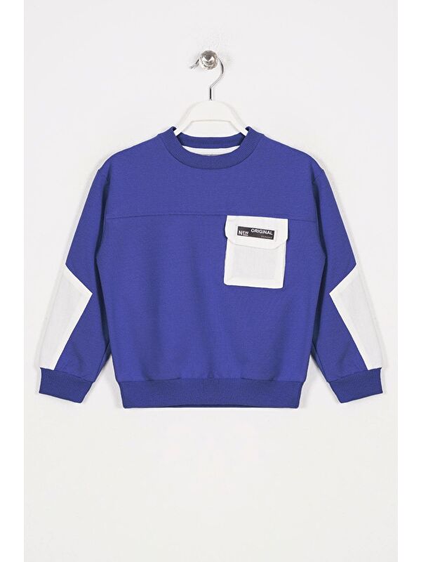 Zepkids Bisiklet Yaka Erkek Çocuk Cep Detaylı Sweatshirt