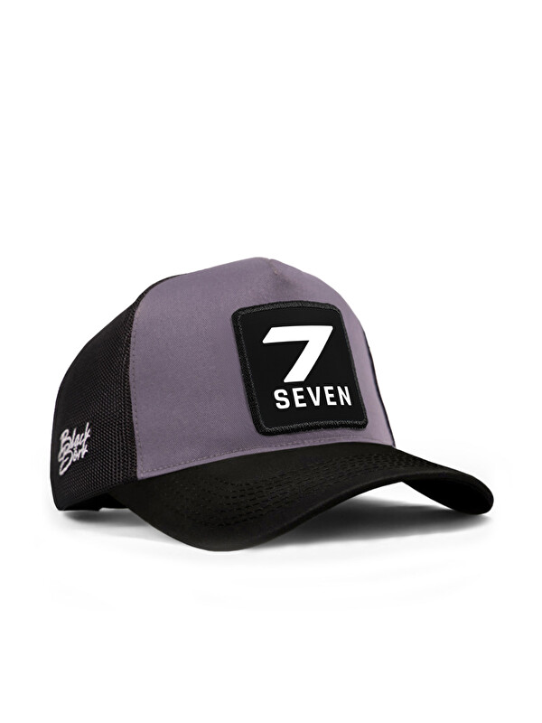 BlackBörk 7 Numara Logolu Siyah-Gri Trucker Şapka