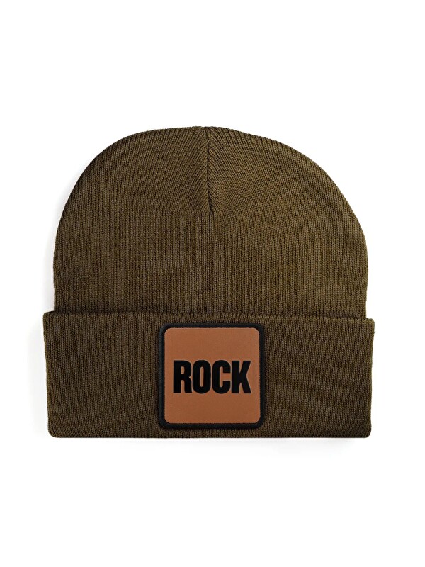 BlackBörk Rock Logolu Haki Bere