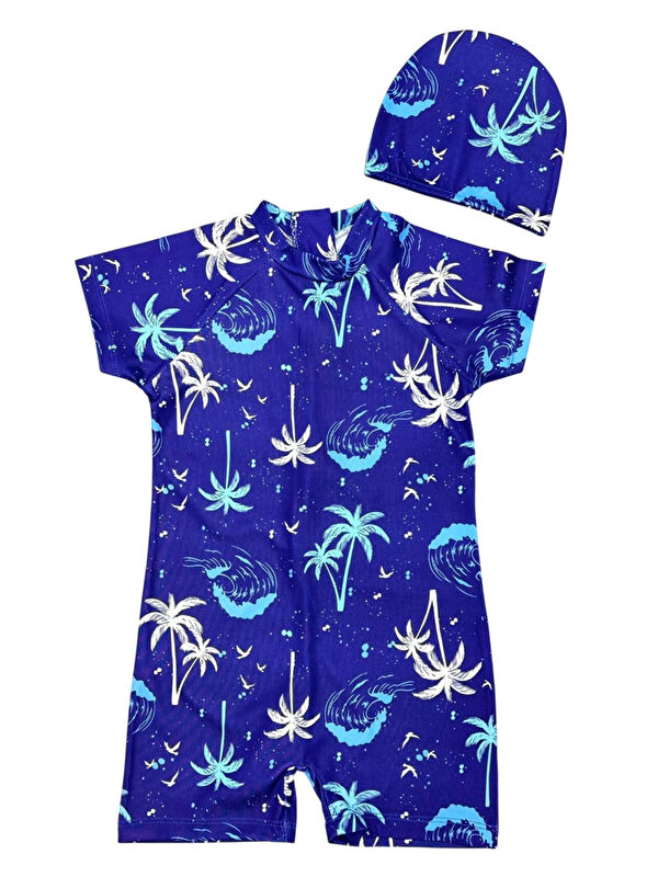 My Kids Wear Boneli ,Pervaz Fermuarlı ,Güneş Korumalı Erkek Çocuk Tulum Mayo