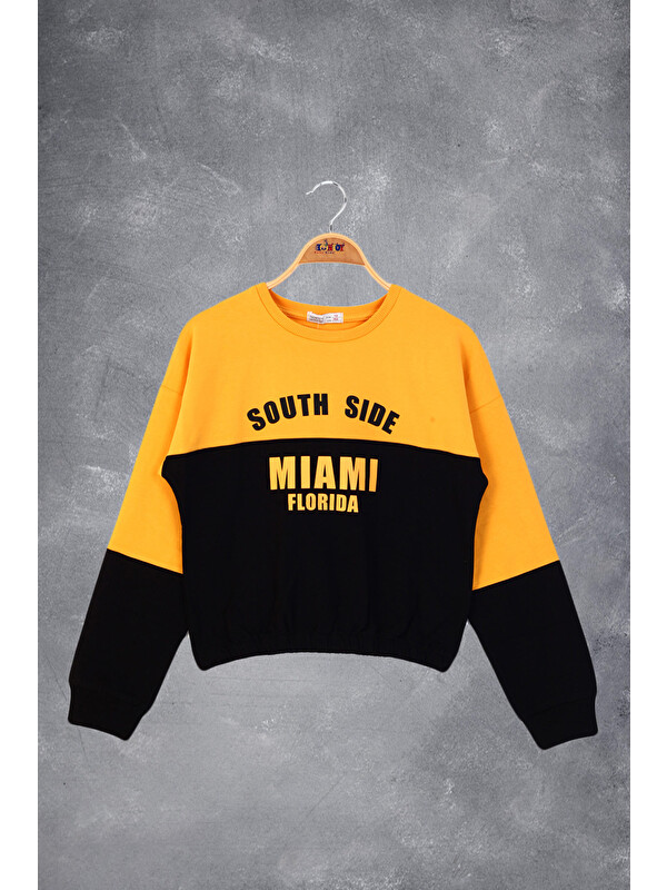 Toontoykids Kız Çocuk Mıamı Baskılı Sweatshirt