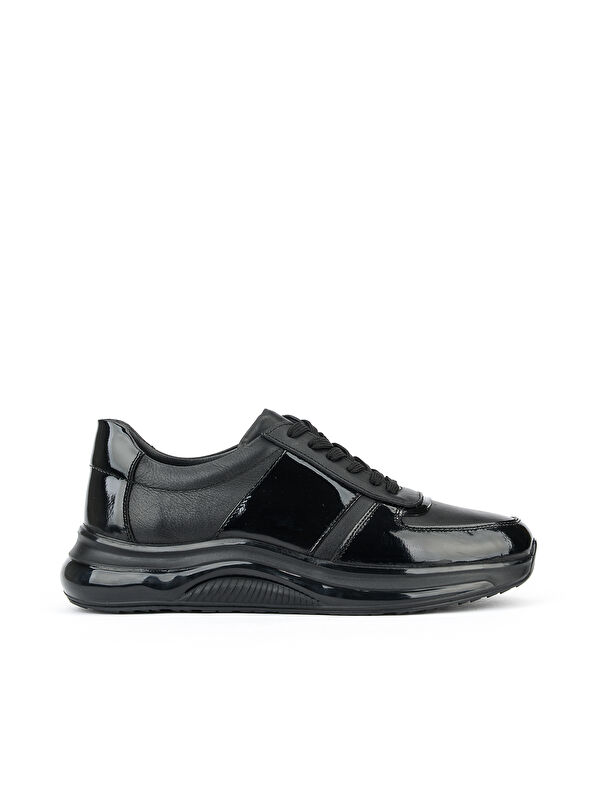 Ziya Ayakkabı Erkek Hakiki Deri Sneaker 161423Z74 Siyah