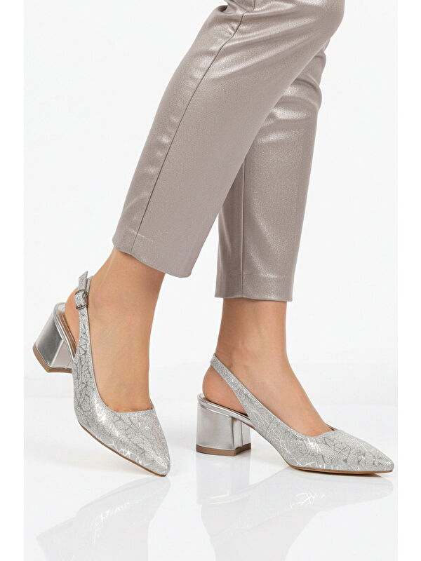 Ayakmod Gri Ayakmod Abiye Topuklu Kadın Ayakkabı 417688 Z