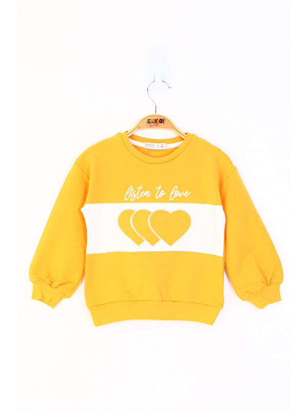 Toontoykids Kız Çocuk Kalp Nakışlı Sweatshirt