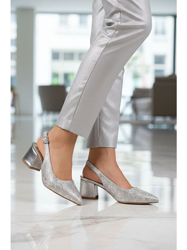 Ayakmod Gri Ayakmod Abiye Topuklu Kadın Ayakkabı 417688 Z