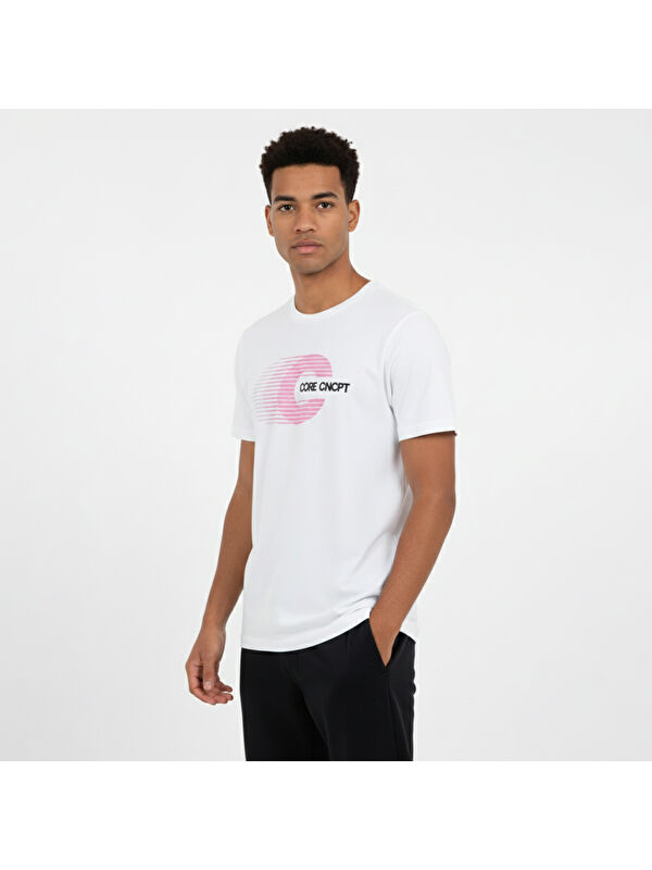 Jack & Jones Vibrant Crew Neck Erkek Beyaz Yuvarlak Yaka Tişört