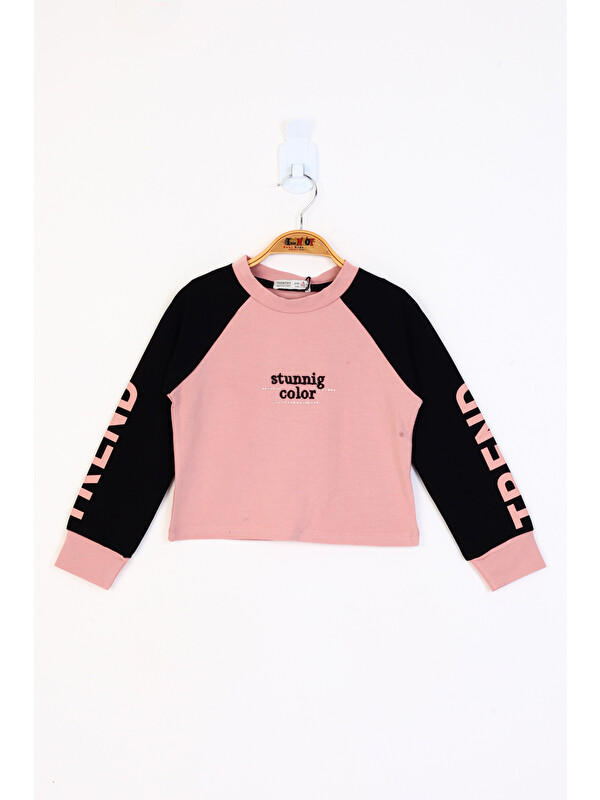 Toontoykids Kız Çocuk Stunnig Collar Baskılı Sweatshirt