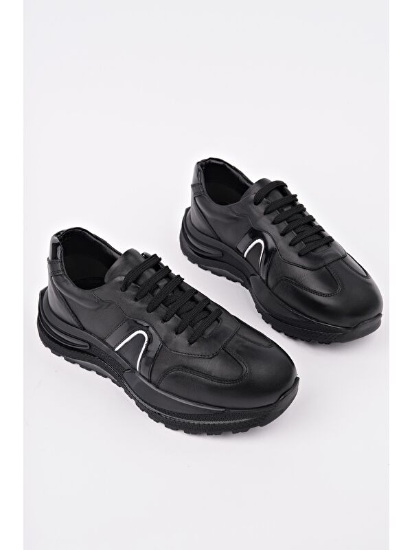 BRUNO Bağcıklı Hakiki Deri Kalın Taban Erkek Günlük Sneaker Spor Ayakkabı - Görsel 2