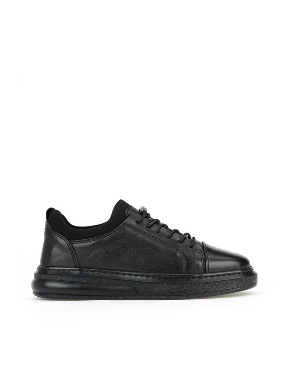 Ziya Ayakkabı Erkek Hakiki Deri Sneaker 161423Z79 Siyah