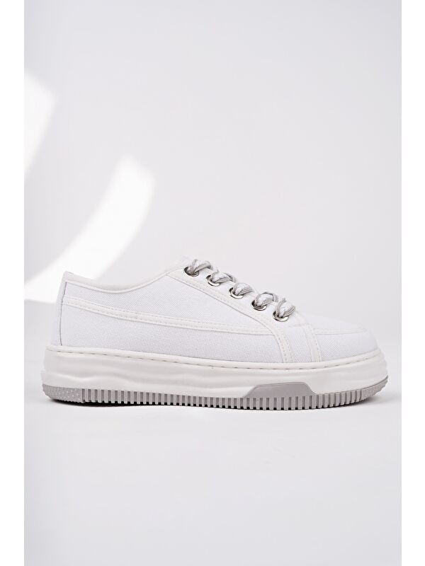 CARİNA Kalın Taban Bağcıklı Kadın Günlük Sneaker Spor Ayakkabı - Görsel 4