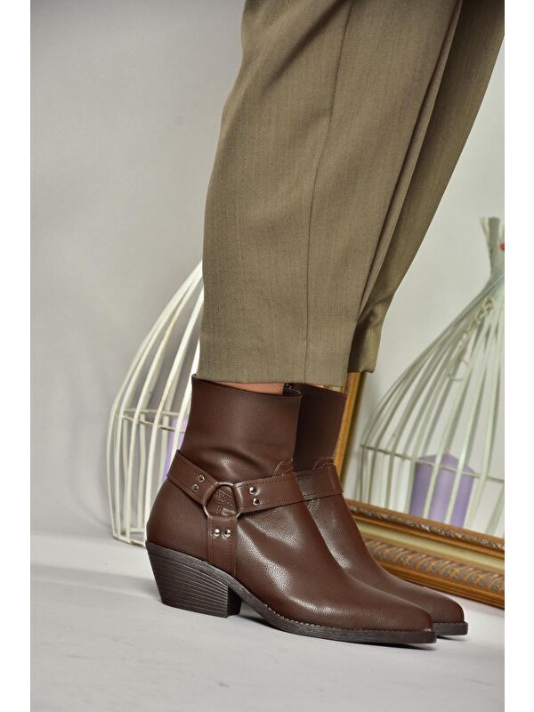 T4044006 Kahverengi Kadın Bot - Görsel 3