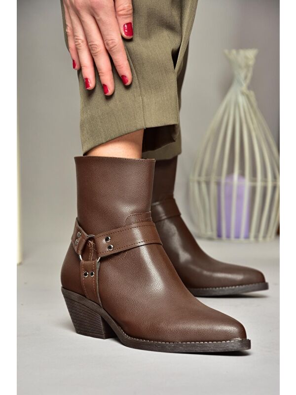 T4044006 Kahverengi Kadın Bot - Görsel 4