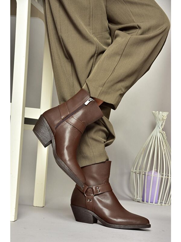 T4044006 Kahverengi Kadın Bot - Görsel 6