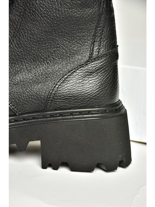T3801700 Siyah Hakiki Deri Kadın Bot - Görsel 8