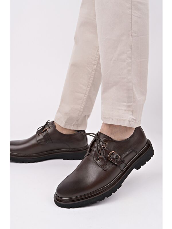 PRAG Bağcıklı Hakiki Deri Erkek Günlük Casual Ayakkabı - Görsel 4