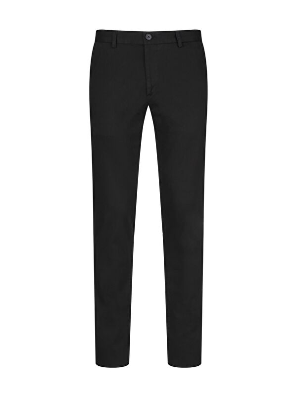 Hatemoğlu Siyah Regular Fit Yandan Cepli Kanvas Pantolon