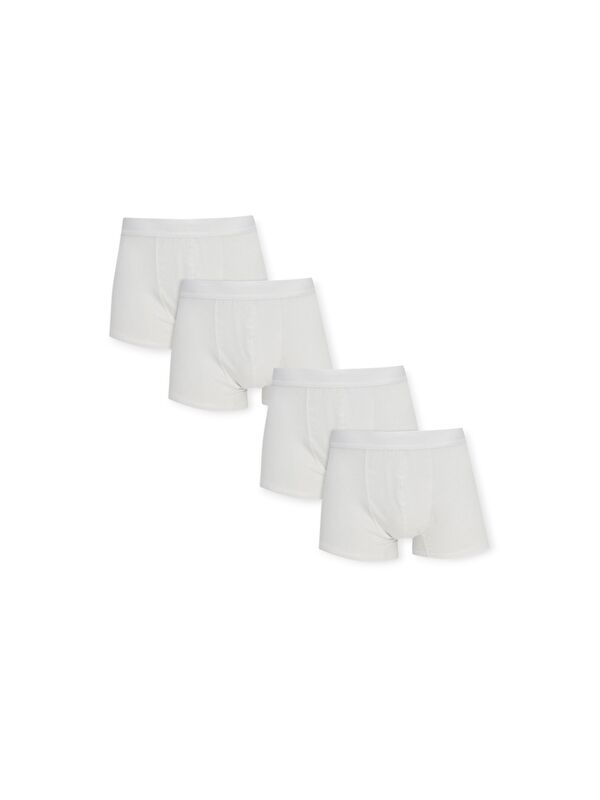 Güneş Beyaz Erkek Garson Boy Boxer Şort 4'Lü