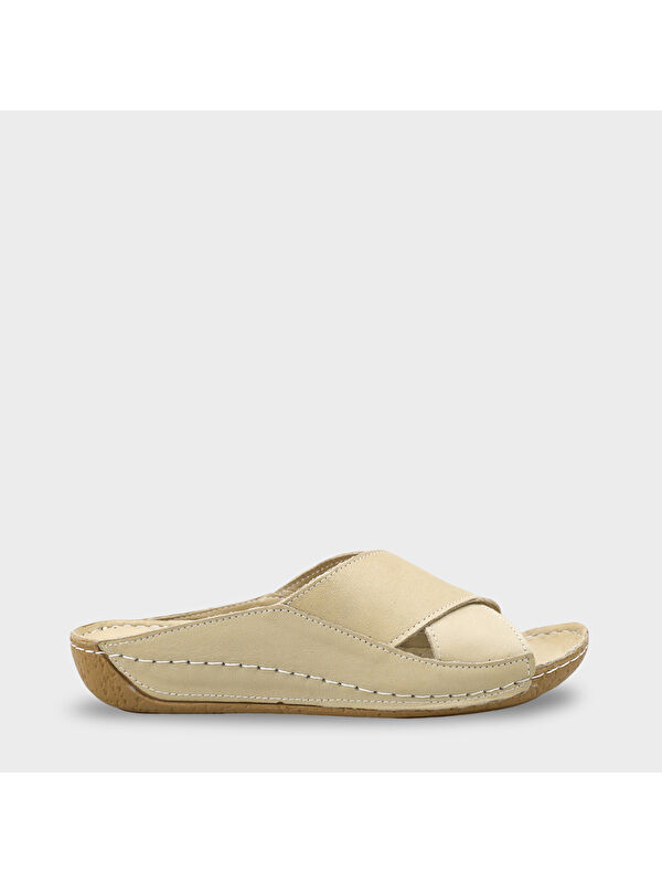 Capone Outfitters Sophi Hakiki Deri Soft Konfor Kadın Terlik