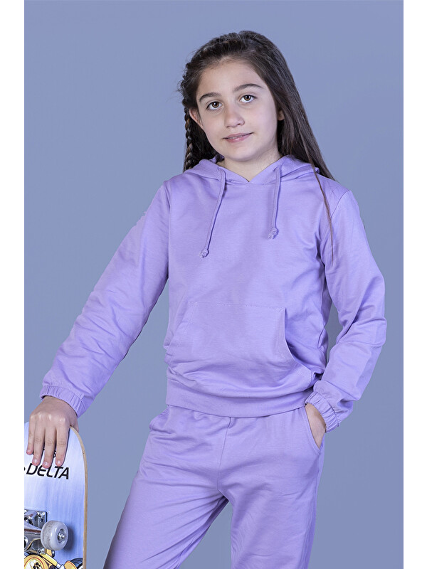 Toontoykids Kız Çocuk Kapüşonlu Kanguru Cepli Sweatshirt