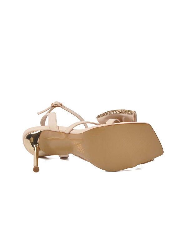 Ayakmod Bej Ayakmod Ince Uzun Topuklu Kadın Abiye Ayakkabı 588001 Z