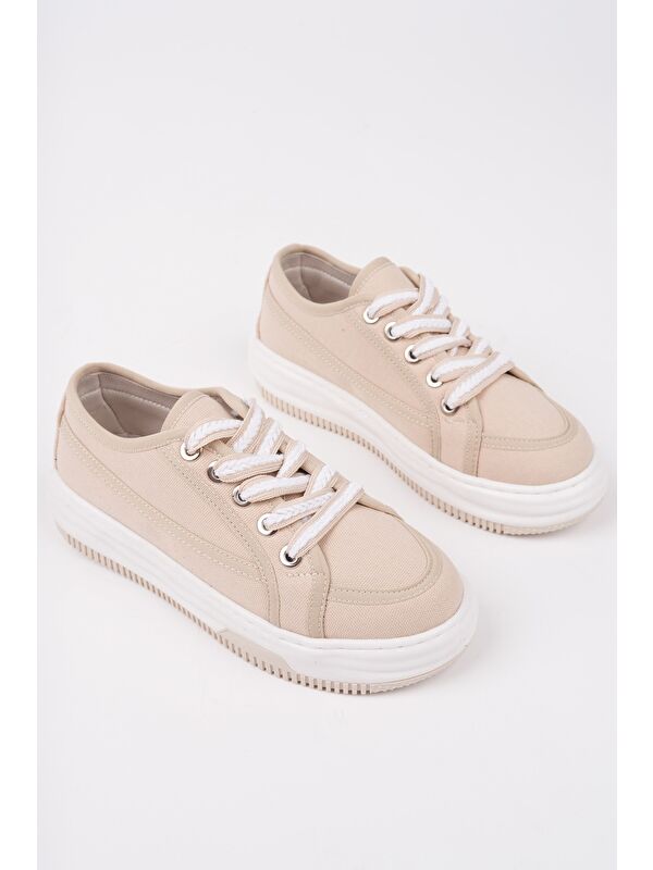 CARİNA Kalın Taban Bağcıklı Kadın Günlük Sneaker Spor Ayakkabı - Görsel 2