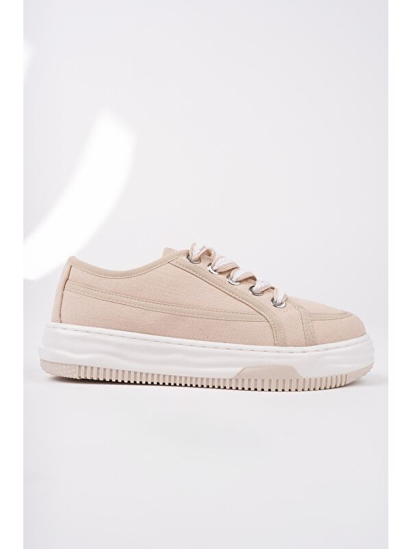 CARİNA Kalın Taban Bağcıklı Kadın Günlük Sneaker Spor Ayakkabı - Görsel 4