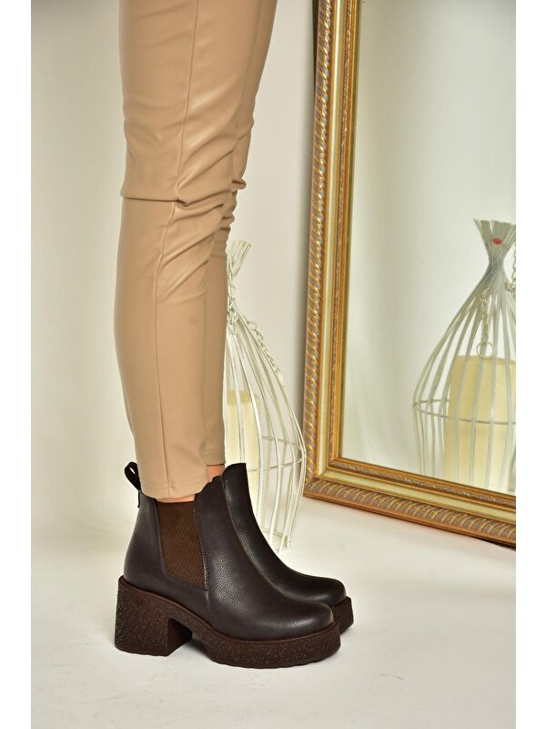 T9962200 Kahverengi Kadın Bot - Görsel 5