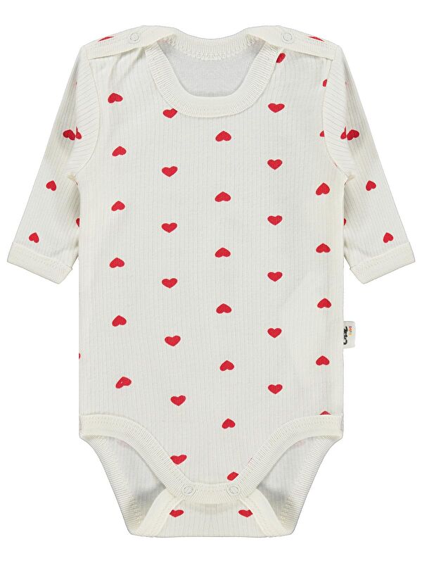 Civil Baby Kalp Empirme 1-36 Ay Çıtçıtlı Badi - Ekru