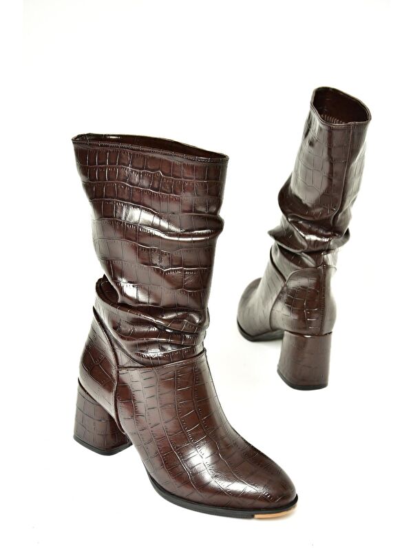 T8482430 Kahverengi Kadın Bot - Görsel 3