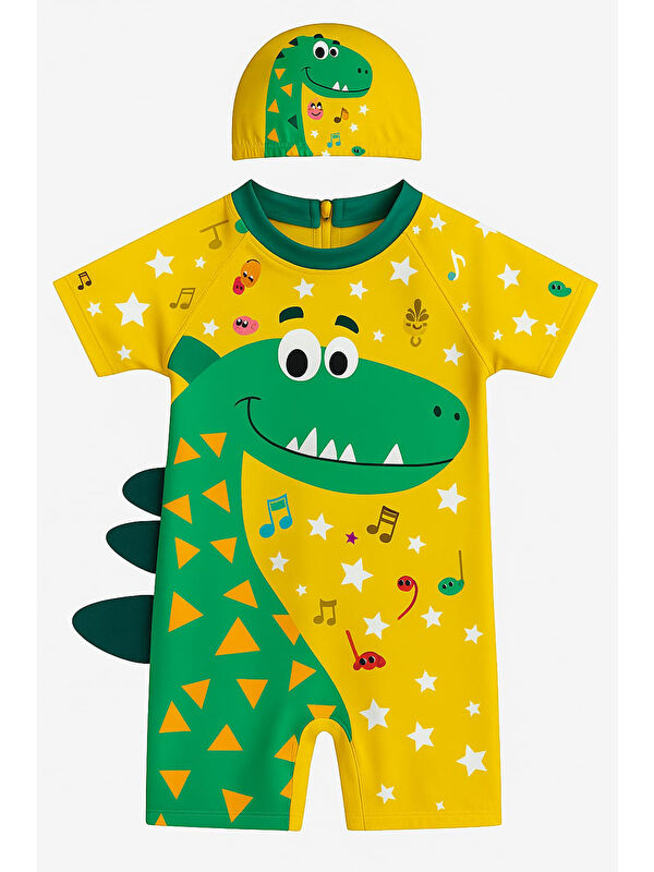 My Kids Wear Boneli Fermuarlı Erkek Çocuk Mayo