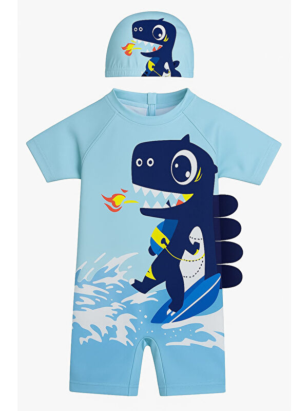 My Kids Wear Boneli Fermuarlı Erkek Çocuk Mayo