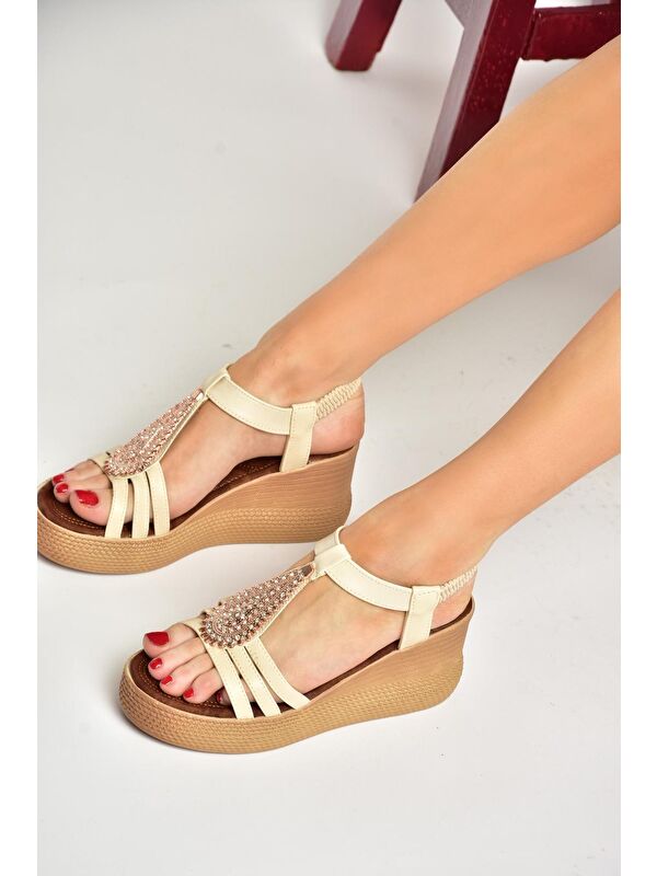 S2581610 Bej Kadın Sandalet - Görsel 3