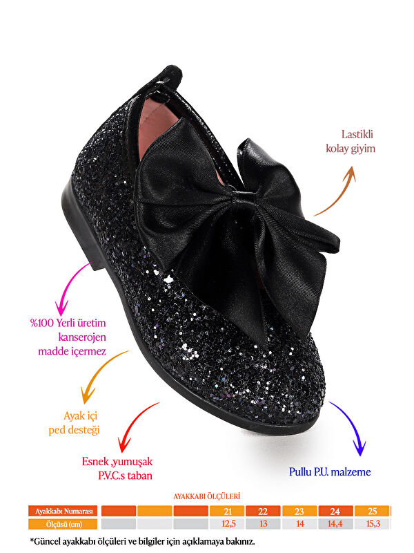 Tari Cam Kırığı Fiyonk Lastikli Kız Bebek Babet Ayakkabı - Görsel 3