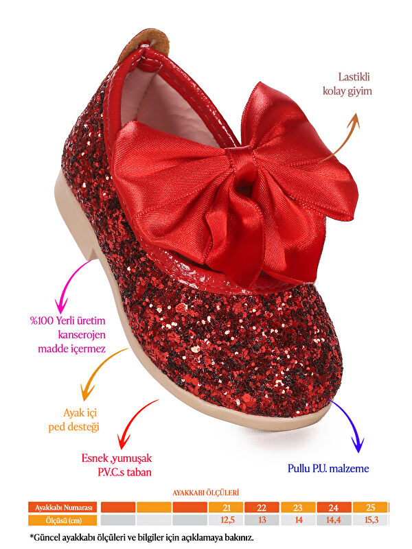 Tari Cam Kırığı Fiyonk Lastikli Kız Bebek Babet Ayakkabı - Görsel 3