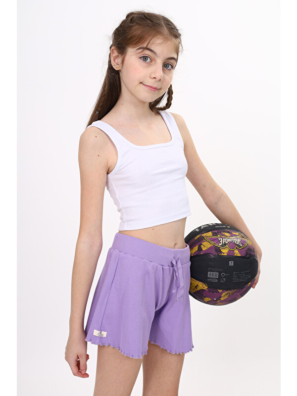 Toontoykids Kız Çocuk Fitilli Kumaş Şort