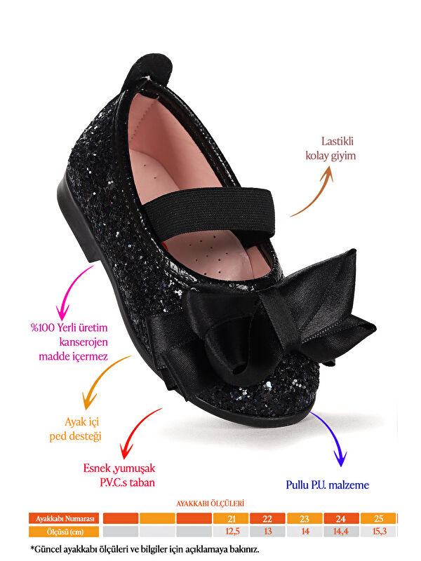 Panı Cam Kırığı Fiyonk Lastikli Kız Bebek Babet Ayakkabı - Görsel 3