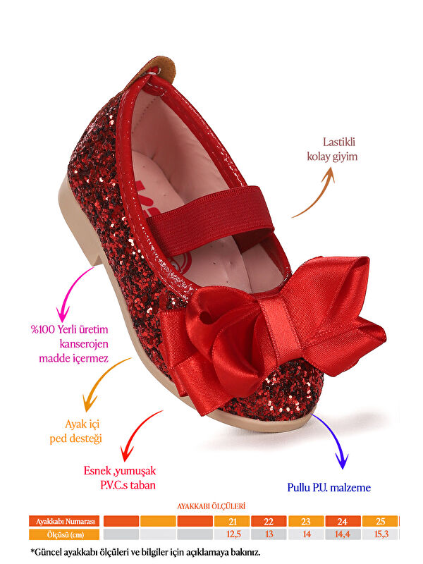 Panı Cam Kırığı Fiyonk Lastikli Kız Bebek Babet Ayakkabı - Görsel 3