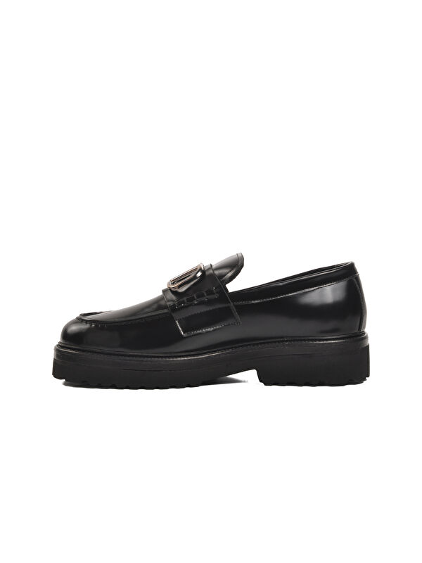 Premium 602 Siyah Geniş Kalıp Deri Erkek Klasik Ayakkabı - Görsel 3