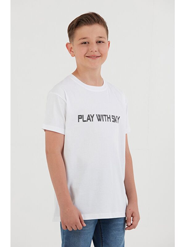 Fullamoda %100 Pamuk Play With Sky Baskılı Erkek Çocuk Tişört