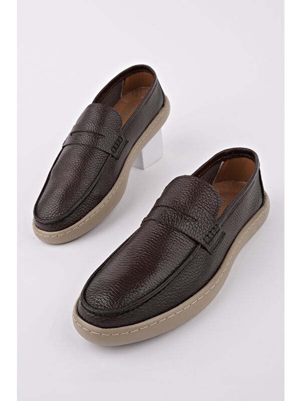 HARNAZ Bağcıksız Hakiki Deri Erkek Günlük Casual Ayakkabı - Görsel 6