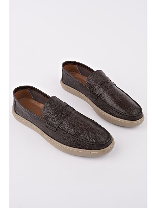 HARNAZ Bağcıksız Hakiki Deri Erkek Günlük Casual Ayakkabı - Görsel 7