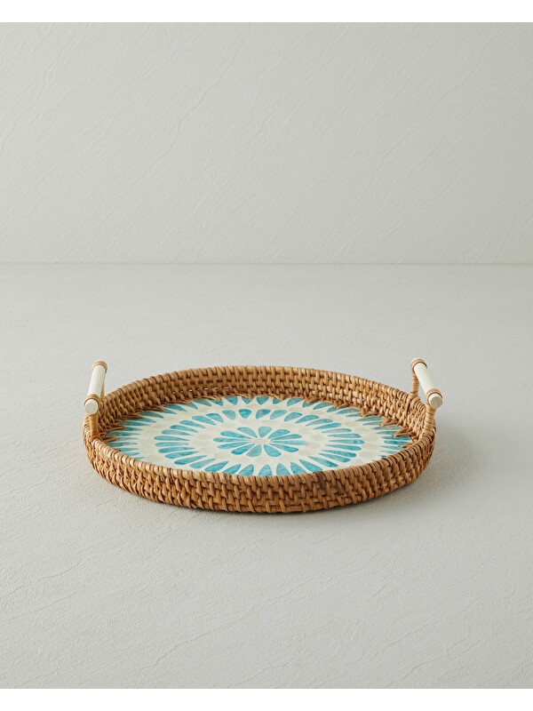 English Home Florence Rattan Tepsi 28 cm Kahverengi