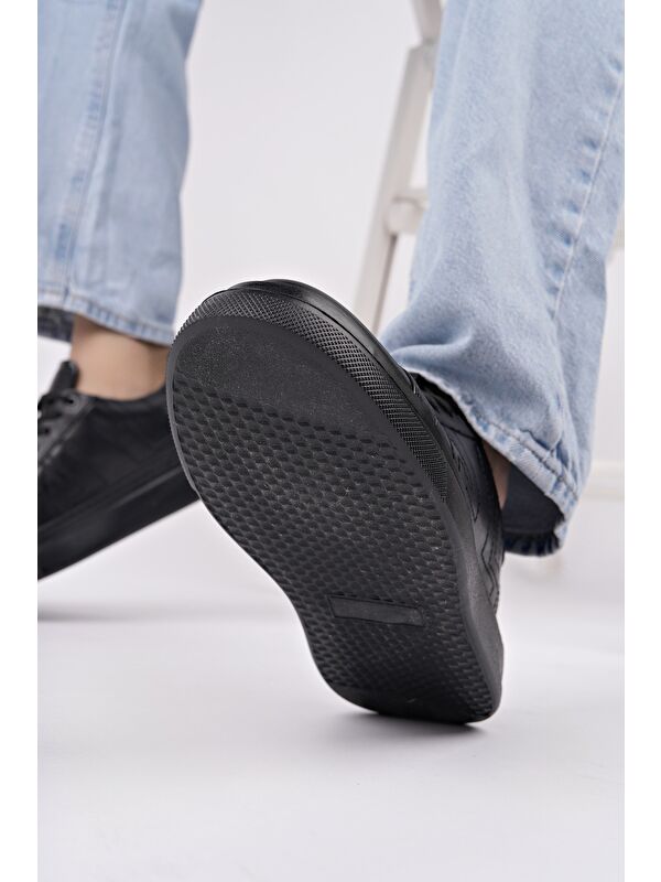 AGONY Kalın Taban Bağcıklı Hakiki Deri Erkek Günlük Sneaker Spor Ayakkabı - Görsel 4